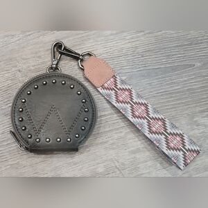 Wrangler Gray and Pink Key & Card Holder